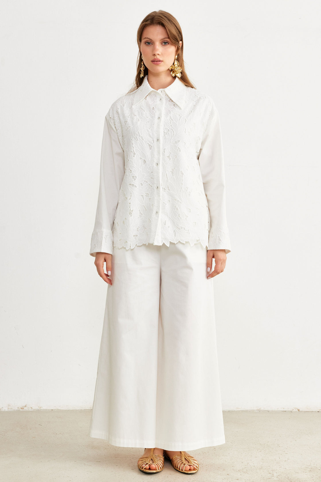 Guipure Lace Panel Set— white