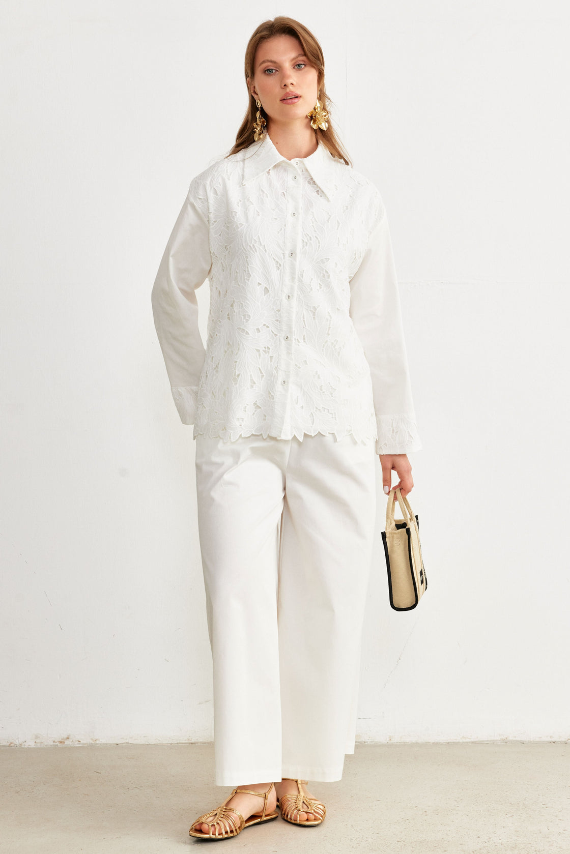 Guipure Lace Panel Set— white