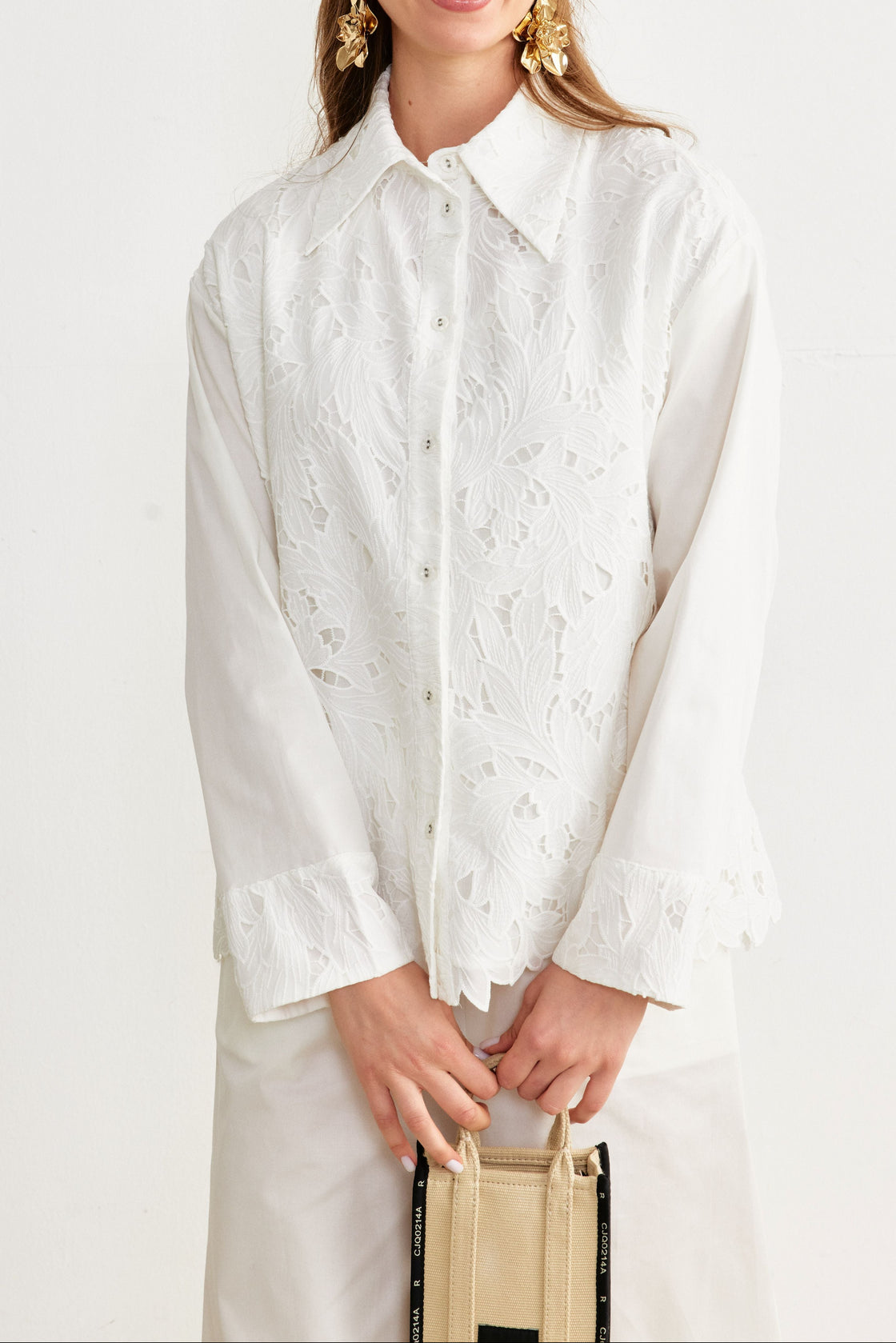 Guipure Lace Panel Set— white