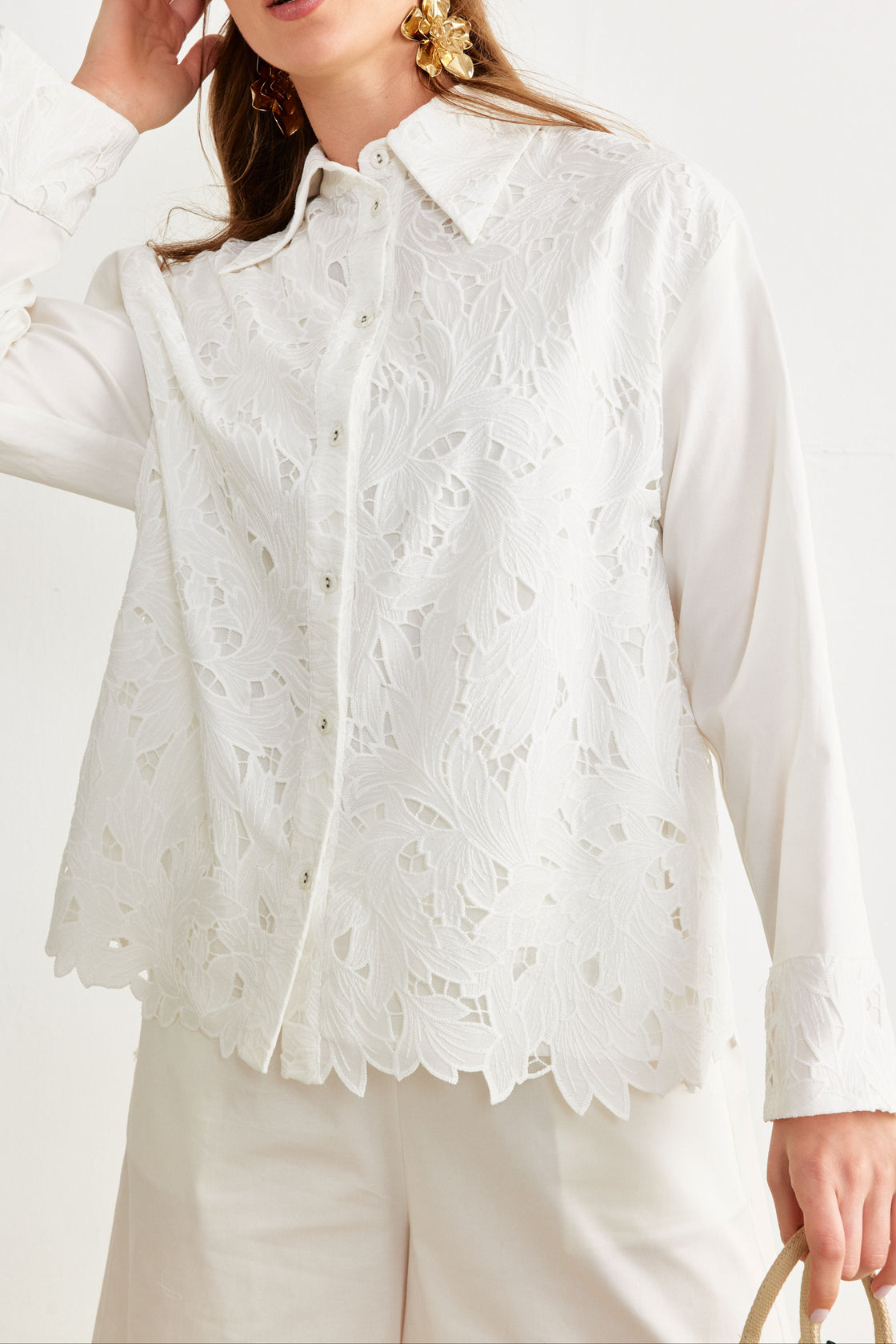 Guipure Lace Panel Set— white