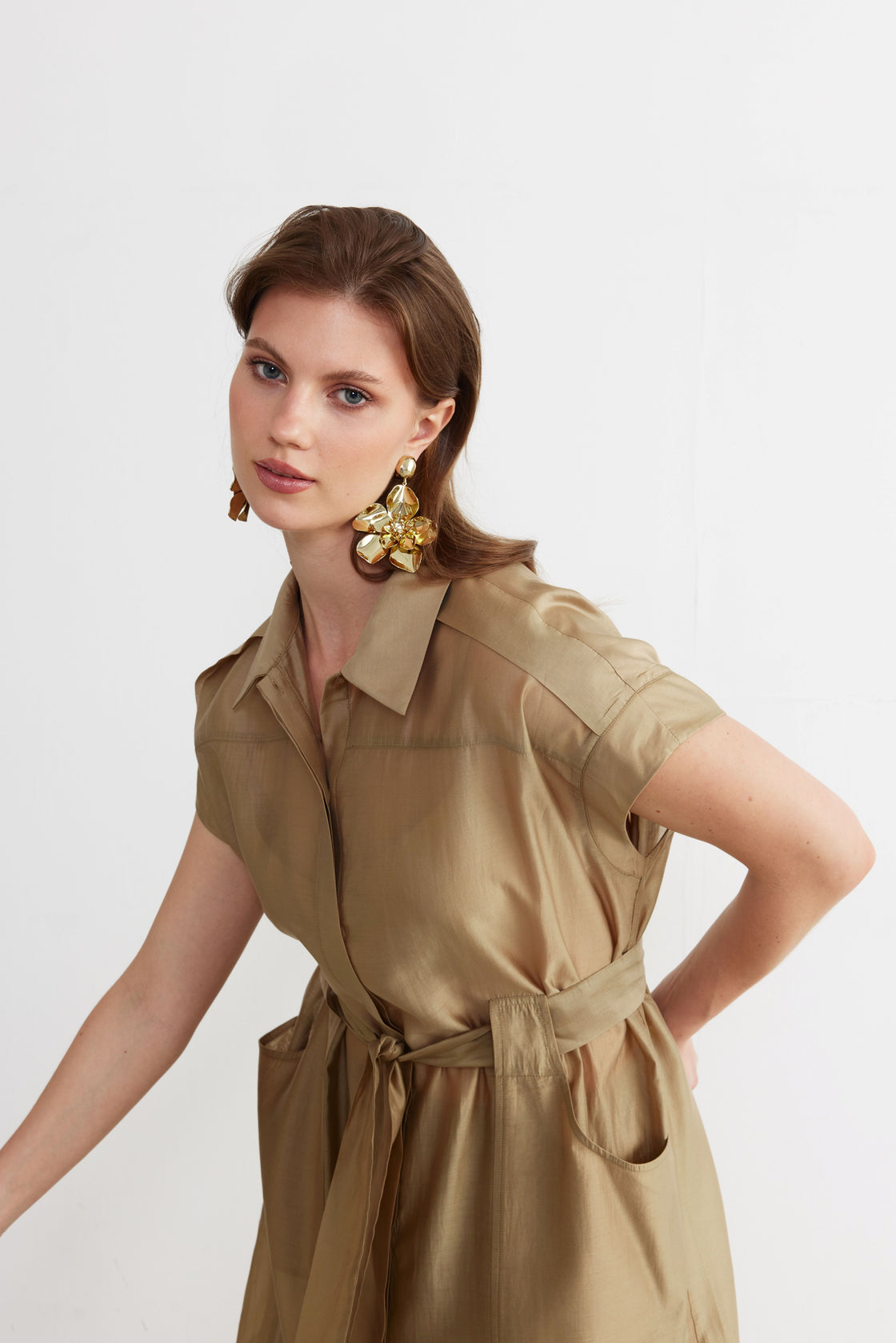 Belted Safari Tunic — Sand