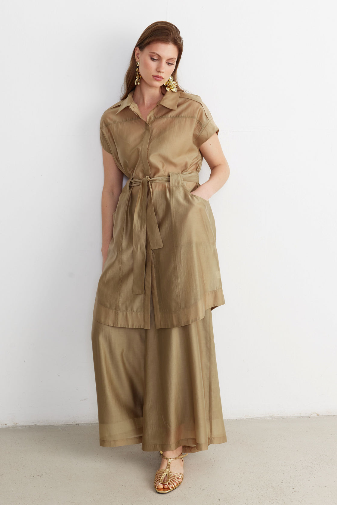 Belted Safari Tunic — Sand