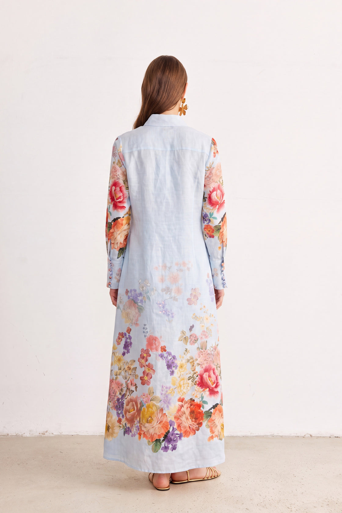 Azure Bloom Floral Maxi Dress