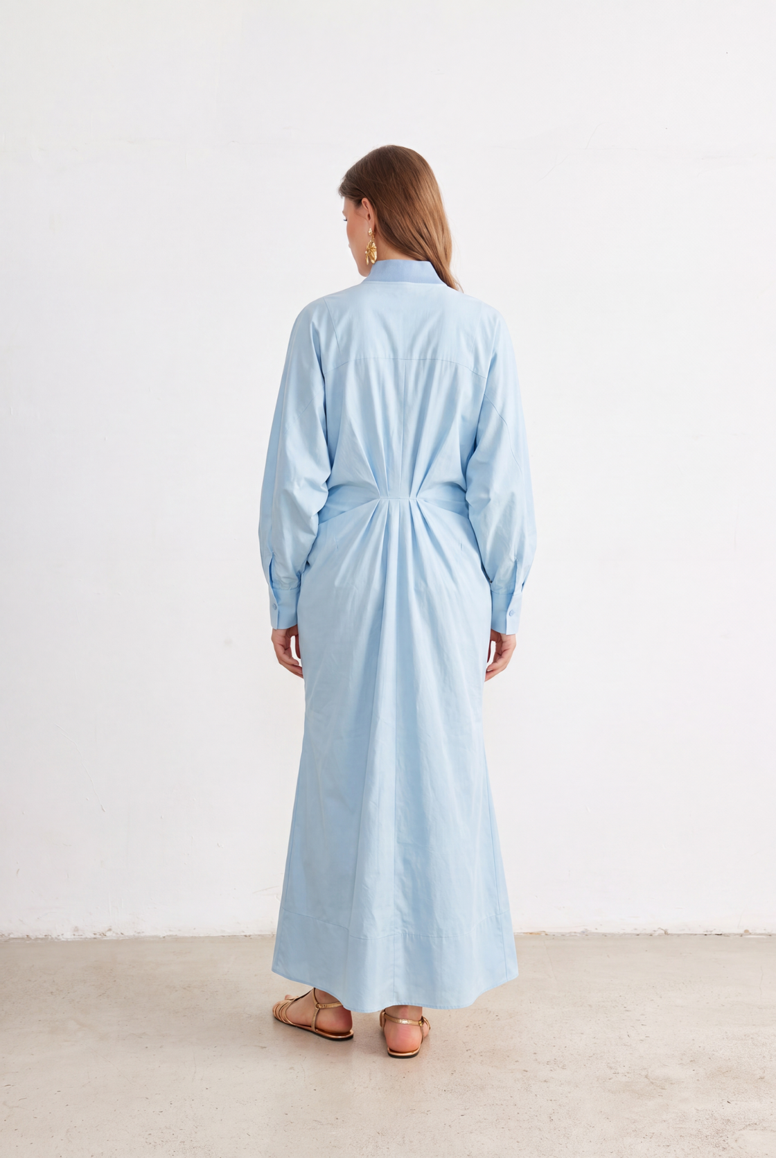 Azure Line Zip Maxi Dress back view