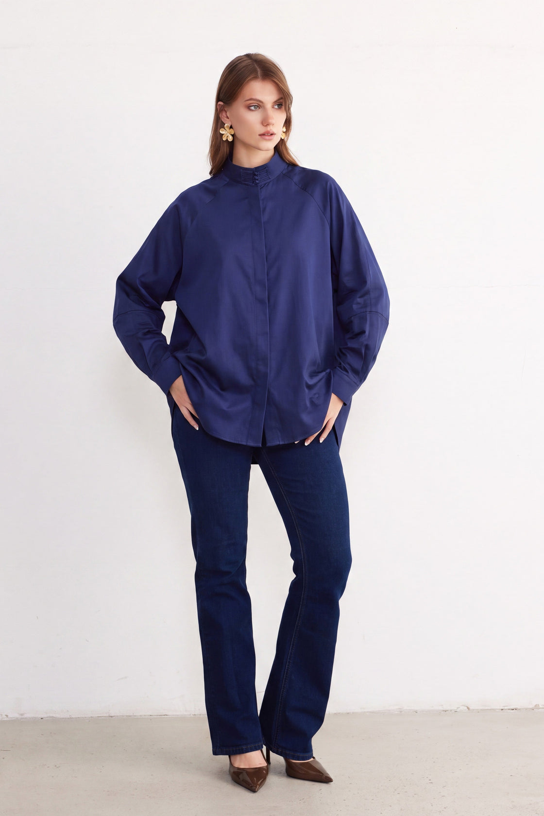 Midnight Bloom Embroidered Shirt