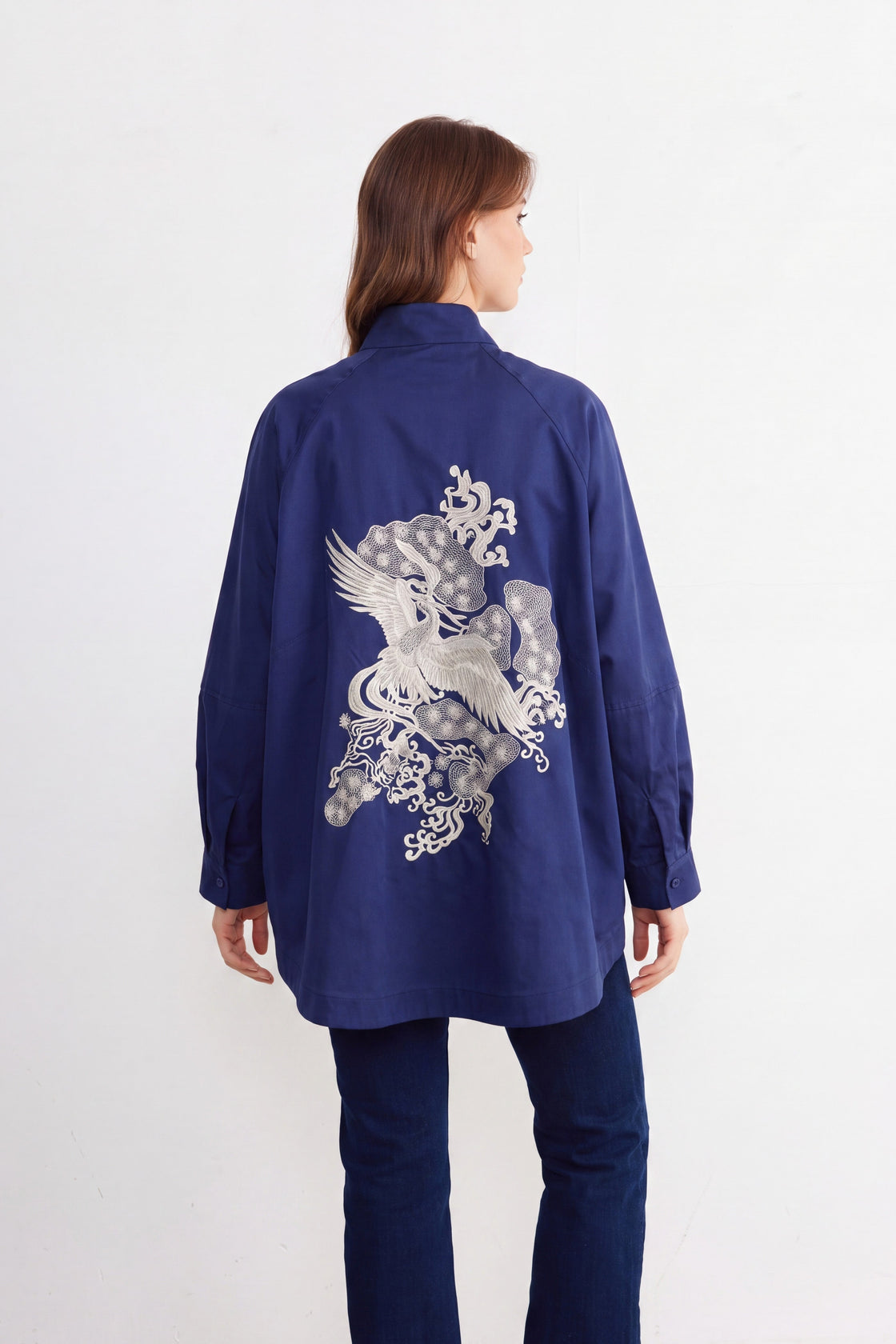 Midnight Bloom Embroidered Shirt