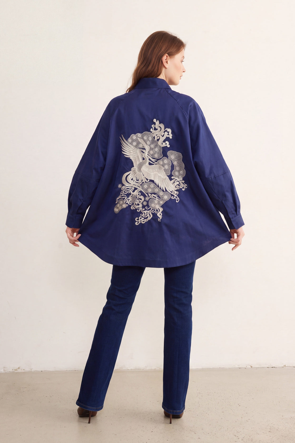 Midnight Bloom Embroidered Shirt